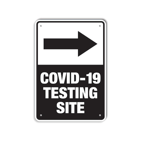 Lyle COVID .063 Alum Sign, Covid-19 Testing Site, 12x18 Reflective LCUV-0006-RA_12x18